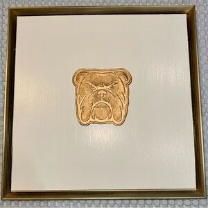 16x16 Gold Bulldog Wall Art